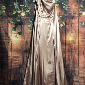 Galina Signature Gold Satin Gown